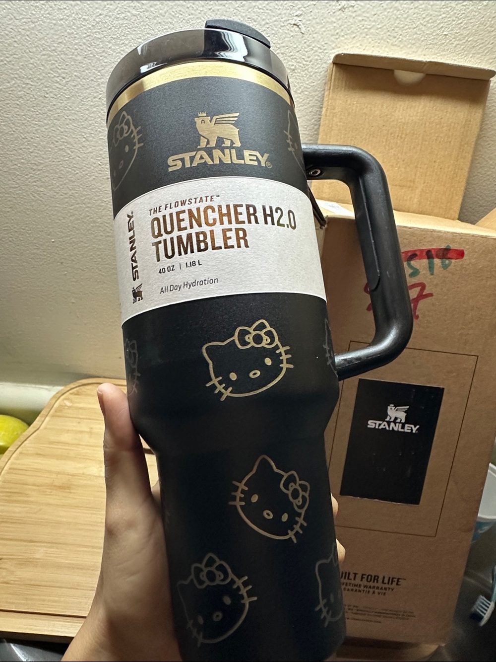 Stanley Black and Gold Hello Kitty Quencher Tumbler - Picture 3 of 6